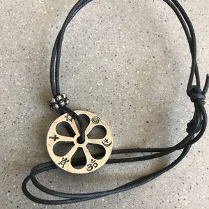 Pewter Sacred Wheel of Peace Prayer Necklace-New!